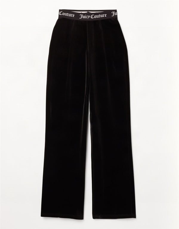 Juicy Couture Pantalon de survêtement en velours graphique pour femme XS Noir Polyester