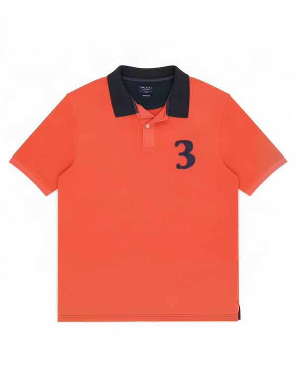 Hackett Polo Graphique Homme XL Orange Colourblock Coton