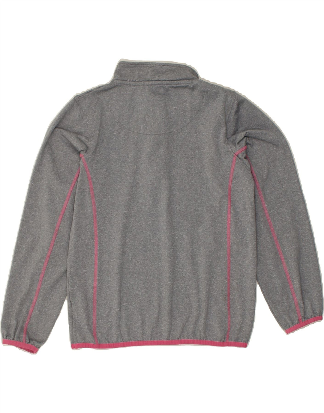 VINTAGE Girls 1/4 Zip Sweatshirt Jumper 12-13 Years Grey Polyester | Vintage Vintage | Thrift | Second-Hand Vintage | Used Clothing | Messina Hembry 