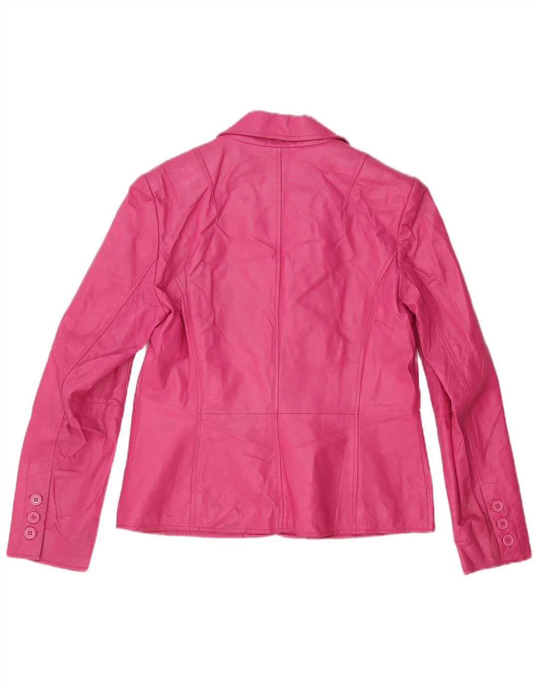 Worthington Veste blazer en cuir à 2 boutons pour femme UK 12 Cuir rose moyen