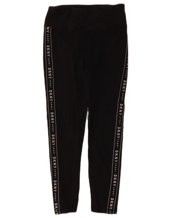 Dkny Legging court graphique pour femme UK 8 petit coton noir