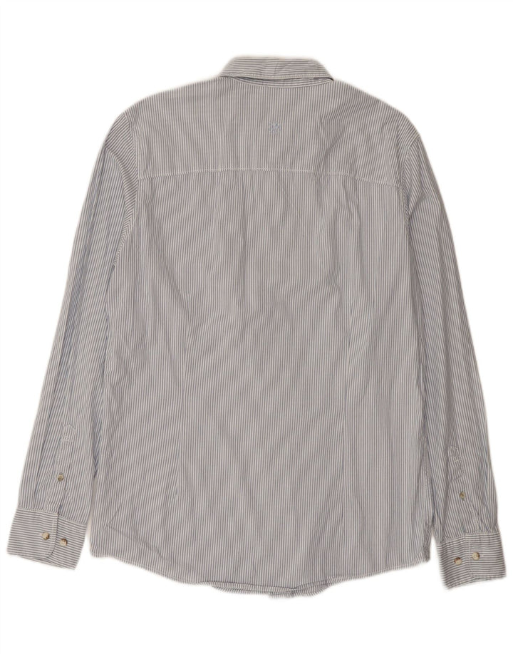 Fat Face Chemise Regular Fit Homme Bleu Moyen en Coton Rayé