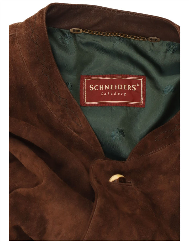 Schneiders Veste en daim pour homme UK 44 2XL Marron Cuir Classique