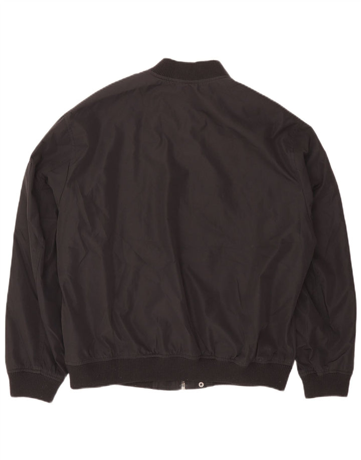 Zara Mens Bomber Jacket UK 40 Large Noir Polyester