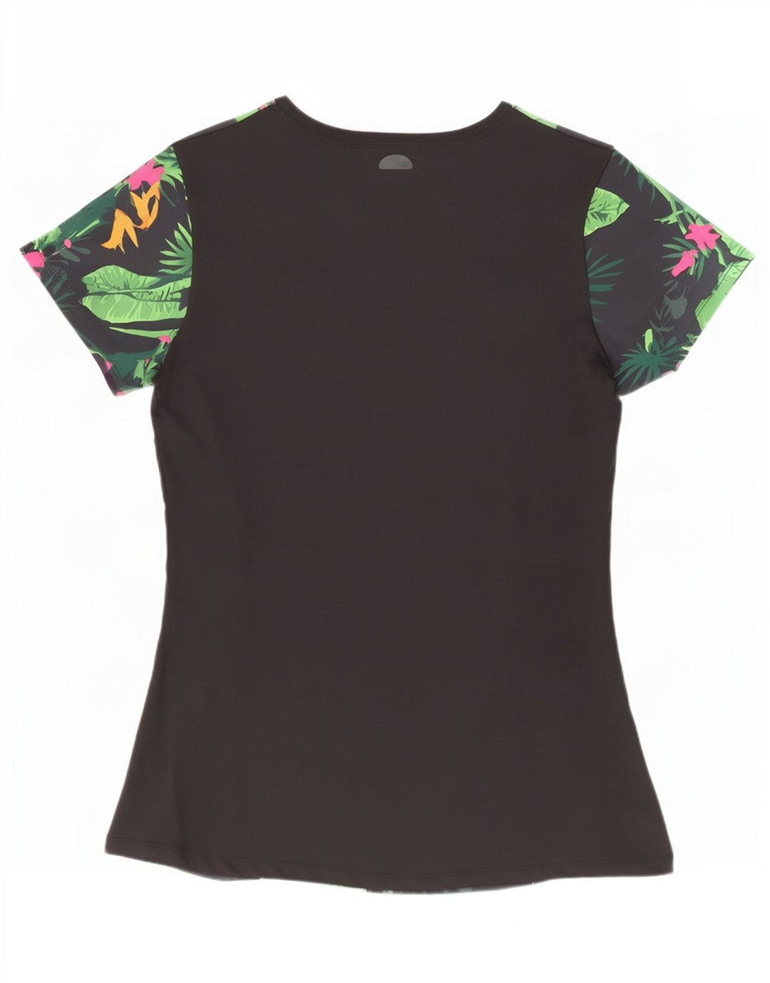 Ellesse Womens Graphic T-Shirt Top UK 12 Medium Noir Floral Polyester