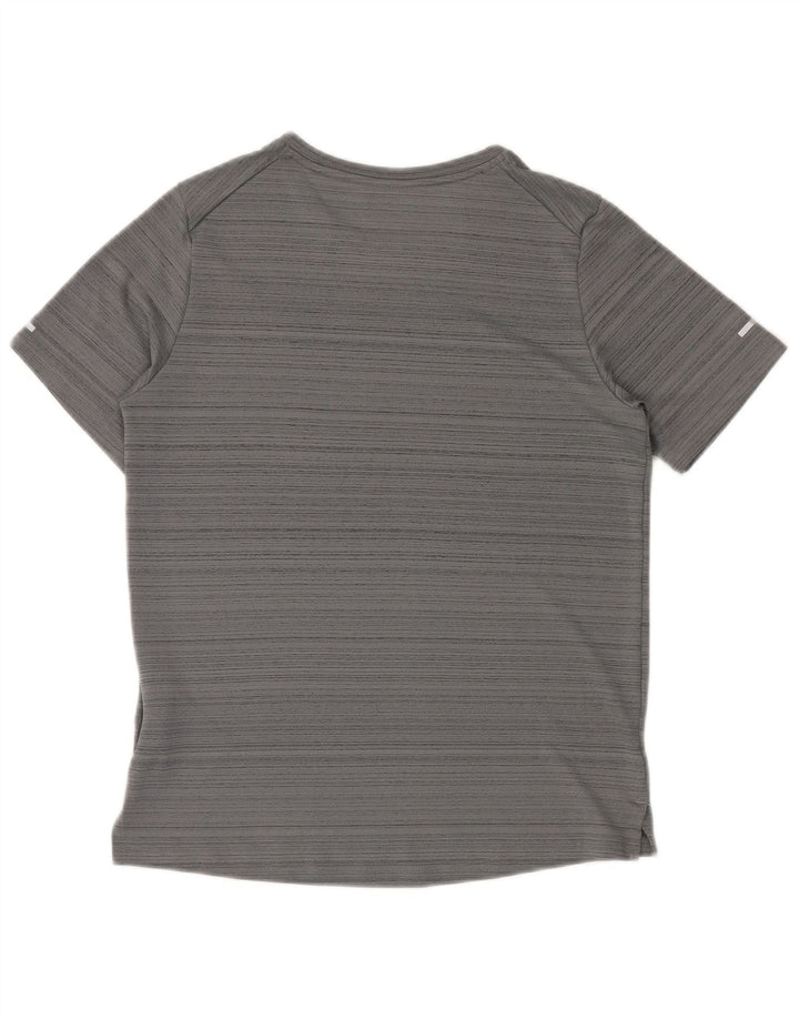 NIKE Garçons Dri Fit T-Shirt Top 12-13 ans Grand Gris Rayé Polyester