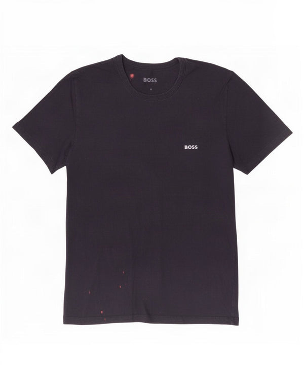 Hugo Boss Homme T-Shirt Top Bleu Marine Moyen Coton