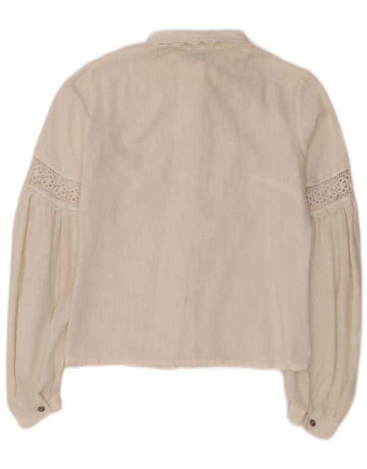 Hanne Modell Chemisier Femme EU 38 Moyen Blanc Floral Coton