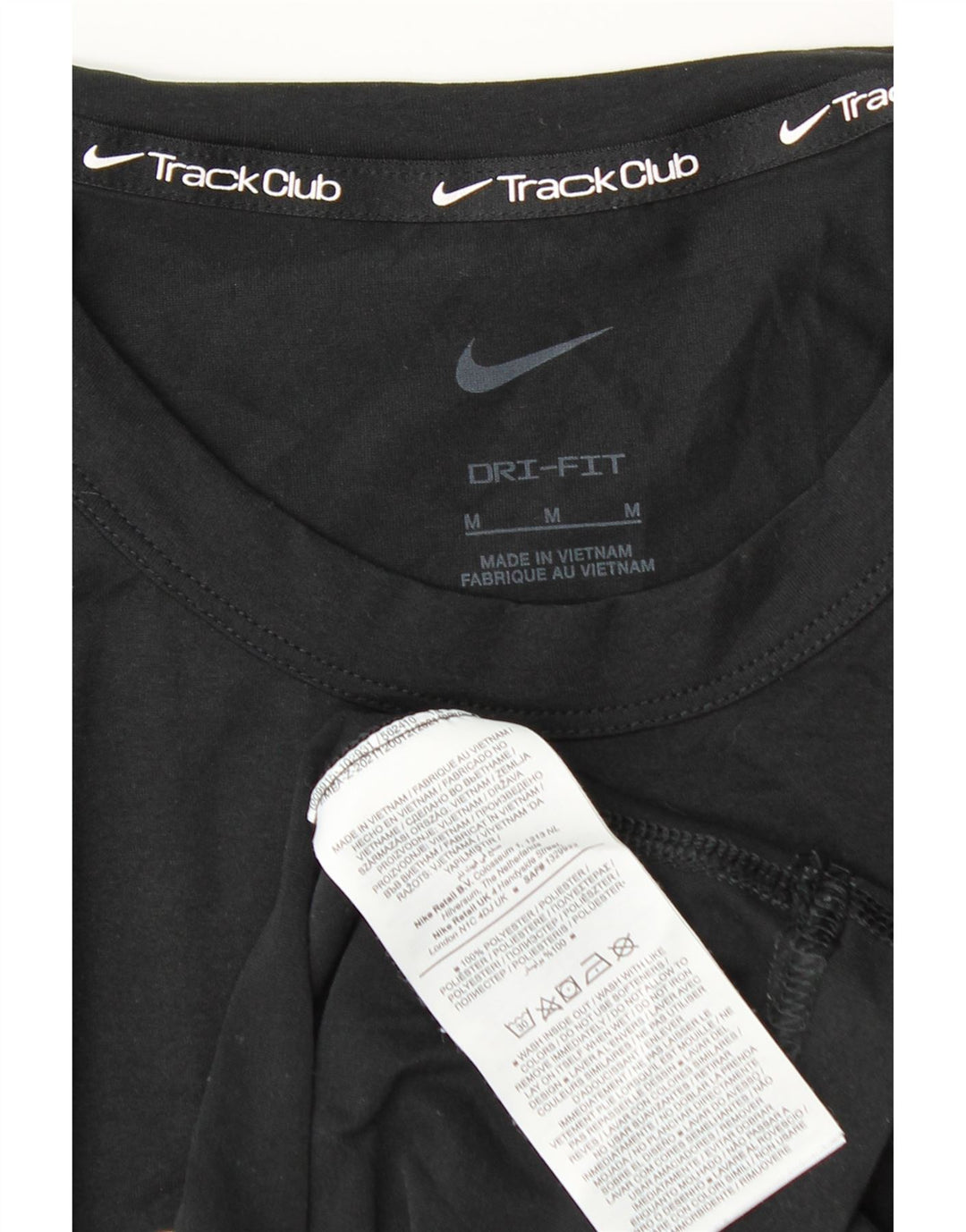 NIKE Hommes Dri Fit Graphic T-Shirt Top Noir Moyen Polyester
