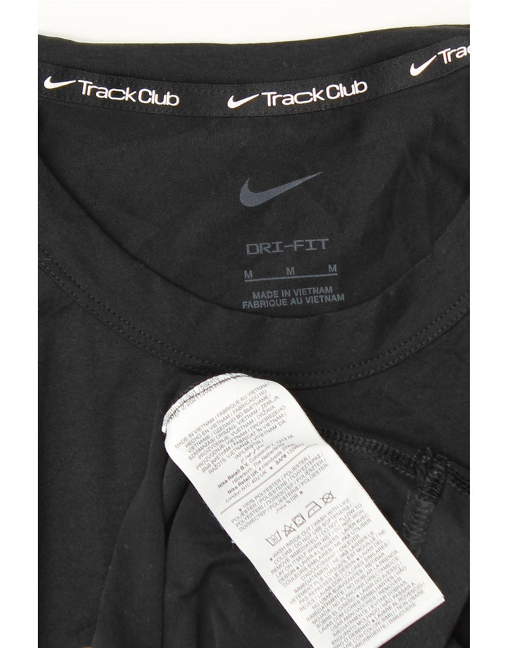 NIKE Hommes Dri Fit Graphic T-Shirt Top Noir Moyen Polyester