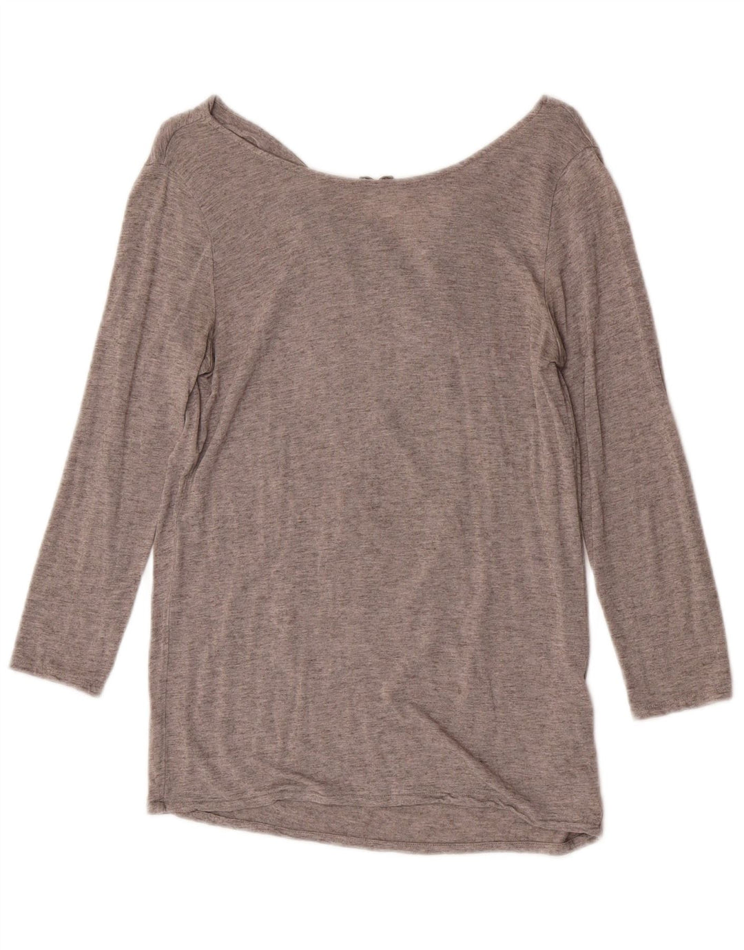 Massimo Dutti Haut Femme Manches 3/4 UK 12 Gris Moyen Viscose