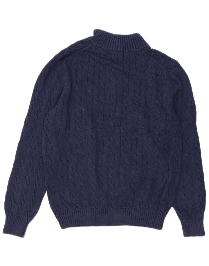 Izod Pull Col Zippé Homme Bleu Marine Moyen Coton