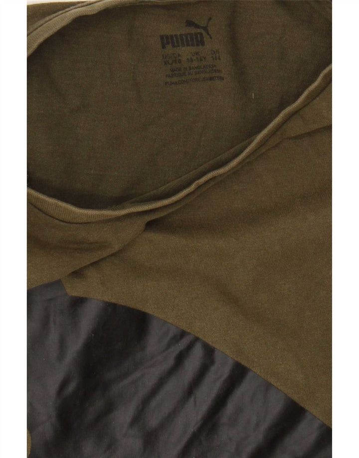 Puma T-Shirt Graphique Garçon 13-14 ans Kaki