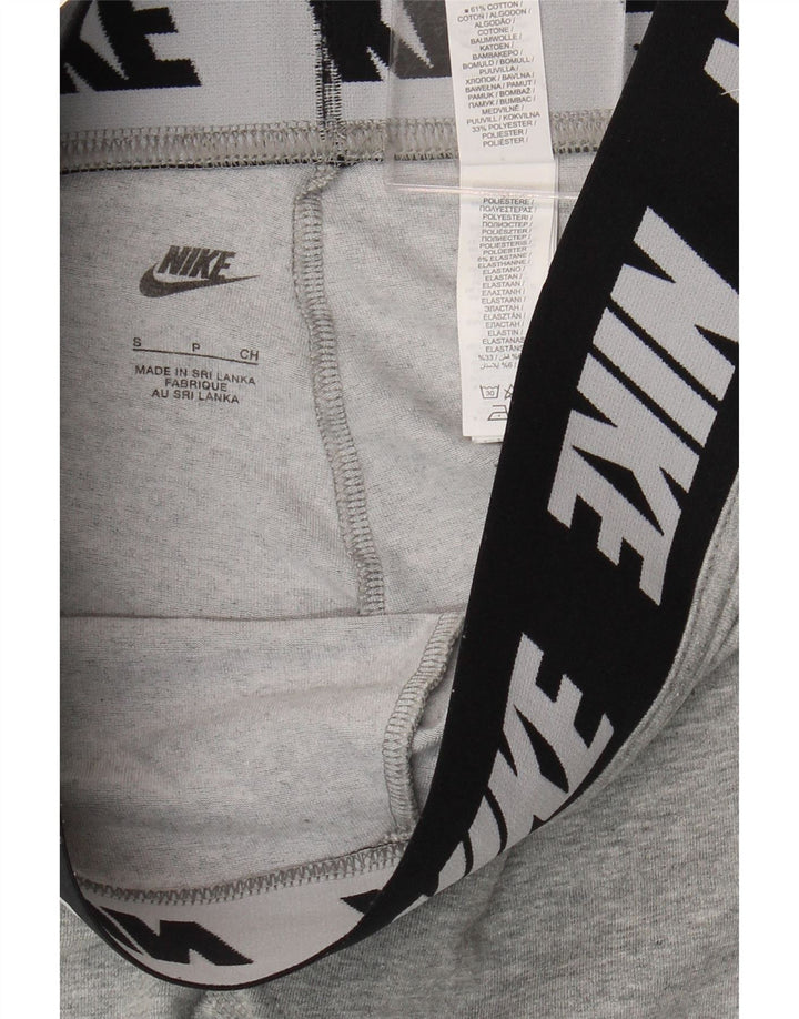 NIKE Womens Graphic Leggings Small  Grey Cotton