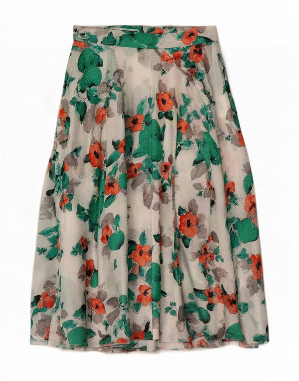 Madeleine Jupe évasée taille haute pour femme IT 42 Medium W30 Blanc Floral