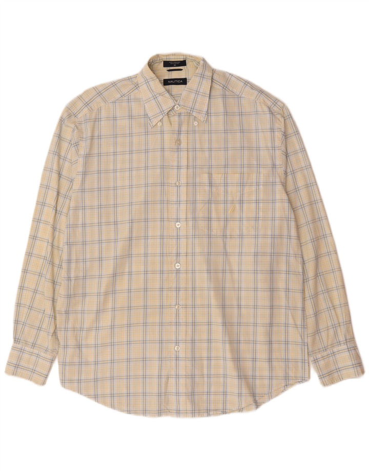 Nautica Chemise Homme Coton à Carreaux Jaune Moyen