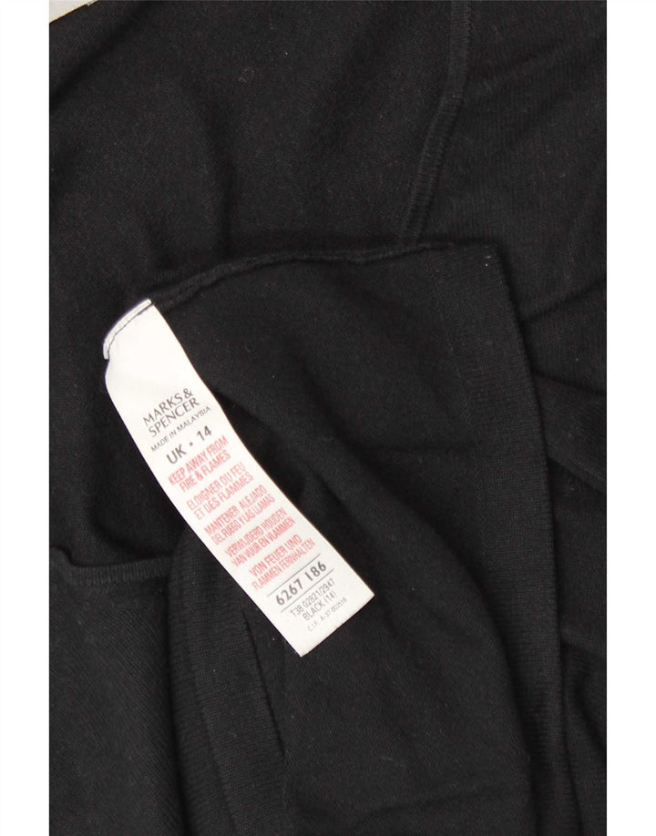 Marks & Spencer Haut à manches longues pour femme UK 44 Medium Noir Viscose