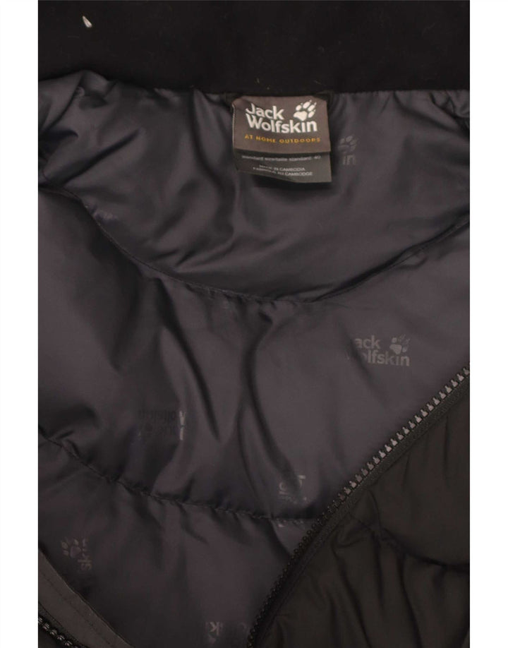Jack Wolfskin Manteau rembourré à capuche pour femme UK 10/12 Medium Noir Polyester