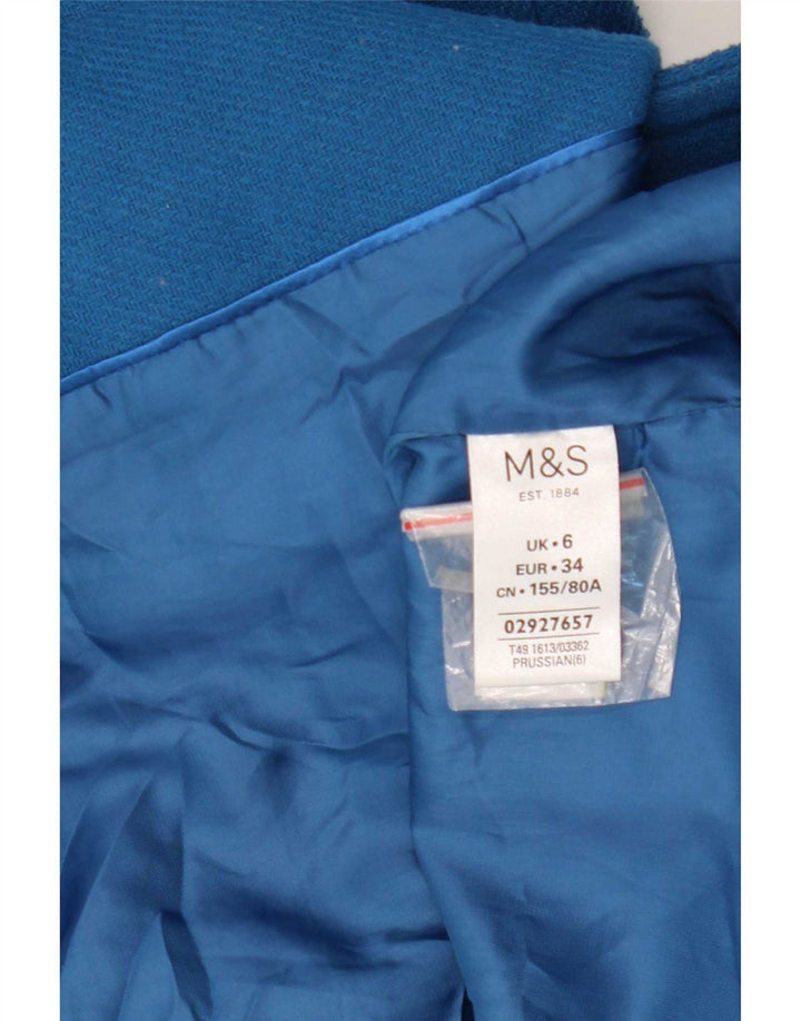 Marks & Spencer Manteau croisé pour femme UK 6 XS Bleu Polyester