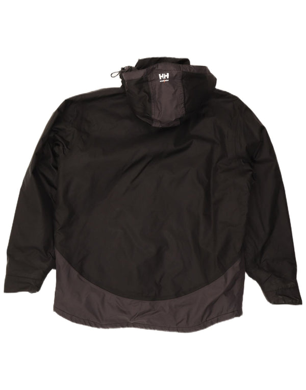 Helly Hansen Veste coupe-vent à capuche pour homme UK 40 Large Noir Colourblock