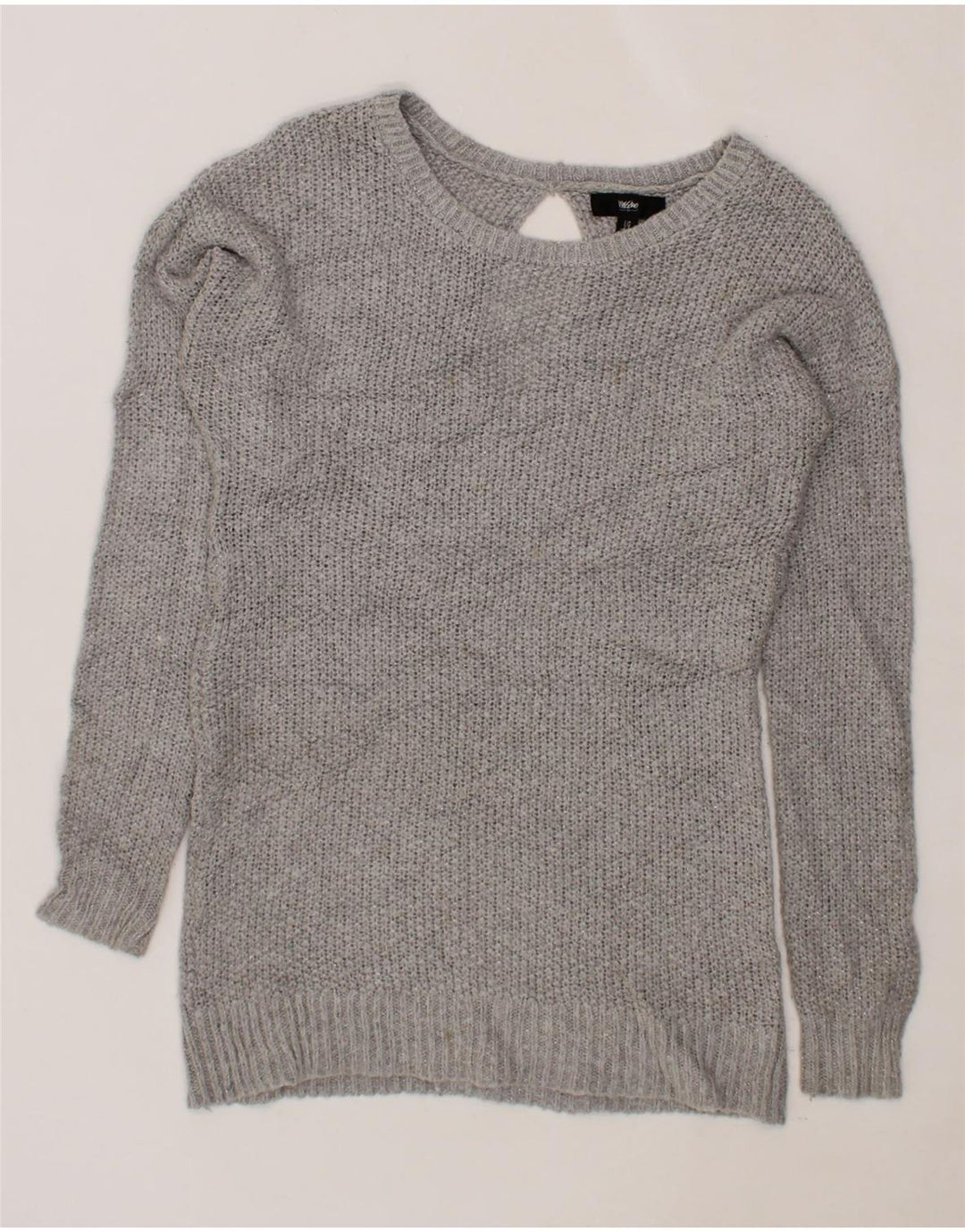 MOSSIMO Womens Boat Neck Jumper Sweater UK 14 Large Grey Acrylic Vintage Mossimo and Second-Hand Mossimo from Messina Hembry 