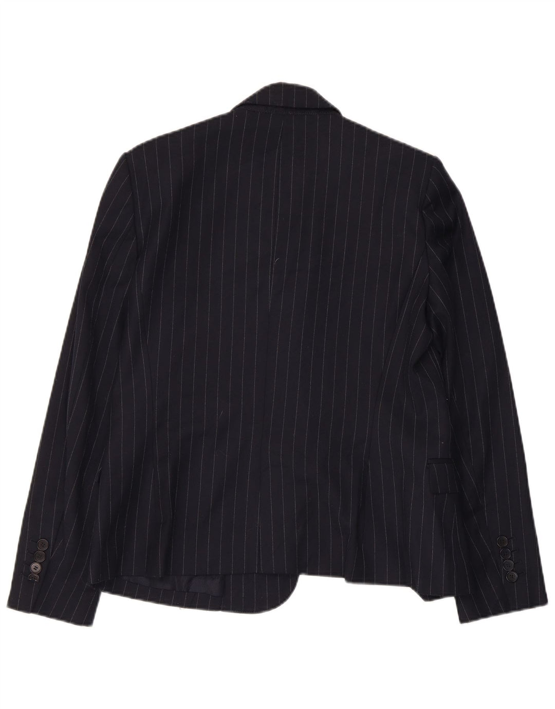 Zara Veste Blazer 1 Bouton Femme UK 14 Grande Rayure Bleu Marine