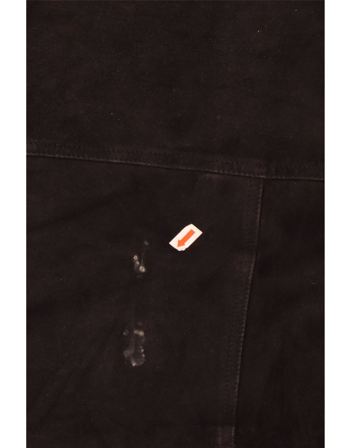 MABRUN Blouson Bomber En Daim Homme IT 56 3XL Cuir Noir