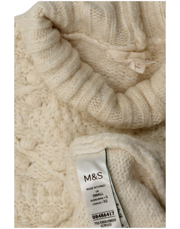 Marks & Spencer Pull col roulé pour femme UK 10 Small Blanc cassé