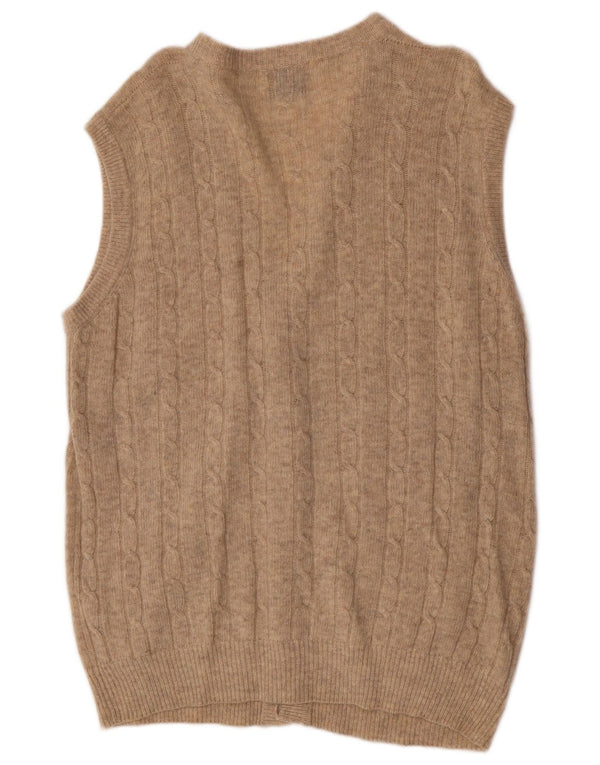McNeal Cardigan sans manches pour homme en laine d'agneau mouchetée beige moyen