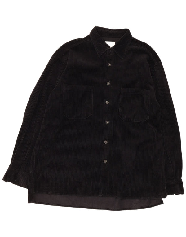 Chemise en velours côtelé pour hommes Rifle Grand coton noir