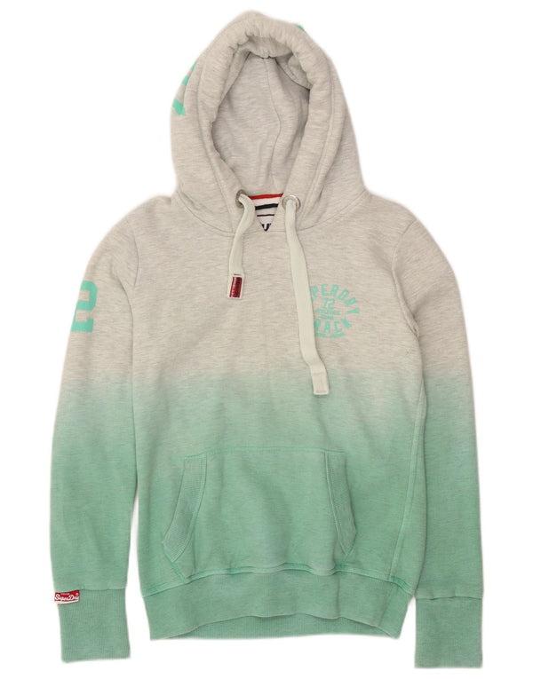 Superdry Pull à capuche graphique pour femme UK 10 Small Vert Colourblock