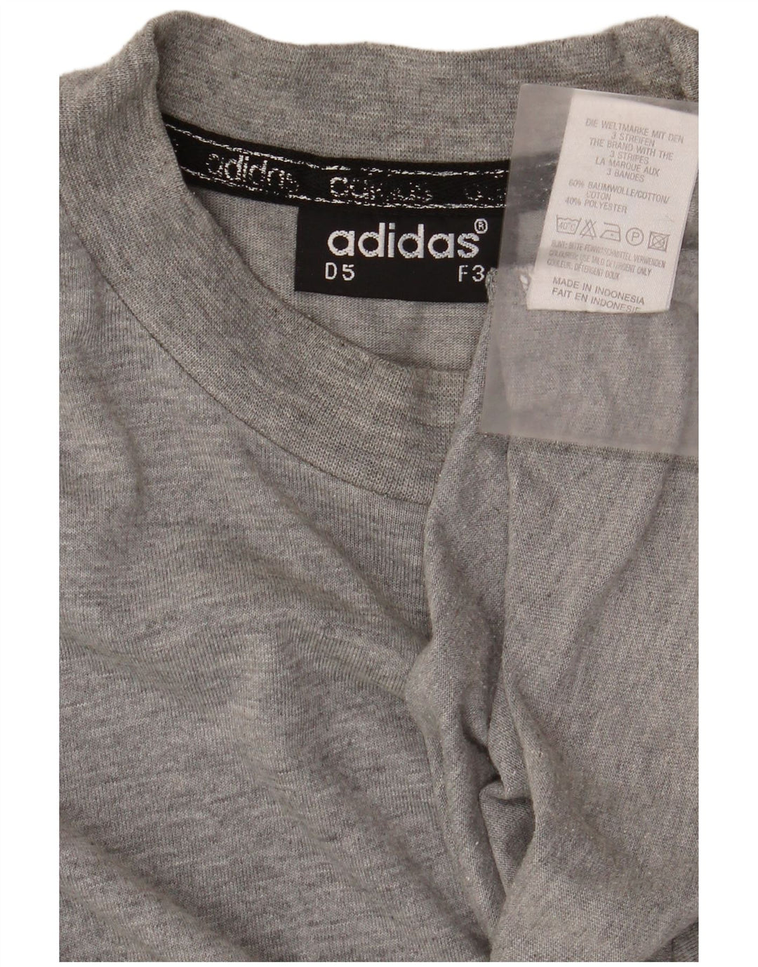 Adidas Haut à manches longues pour homme UK 38/40 Gris moyen chiné en coton