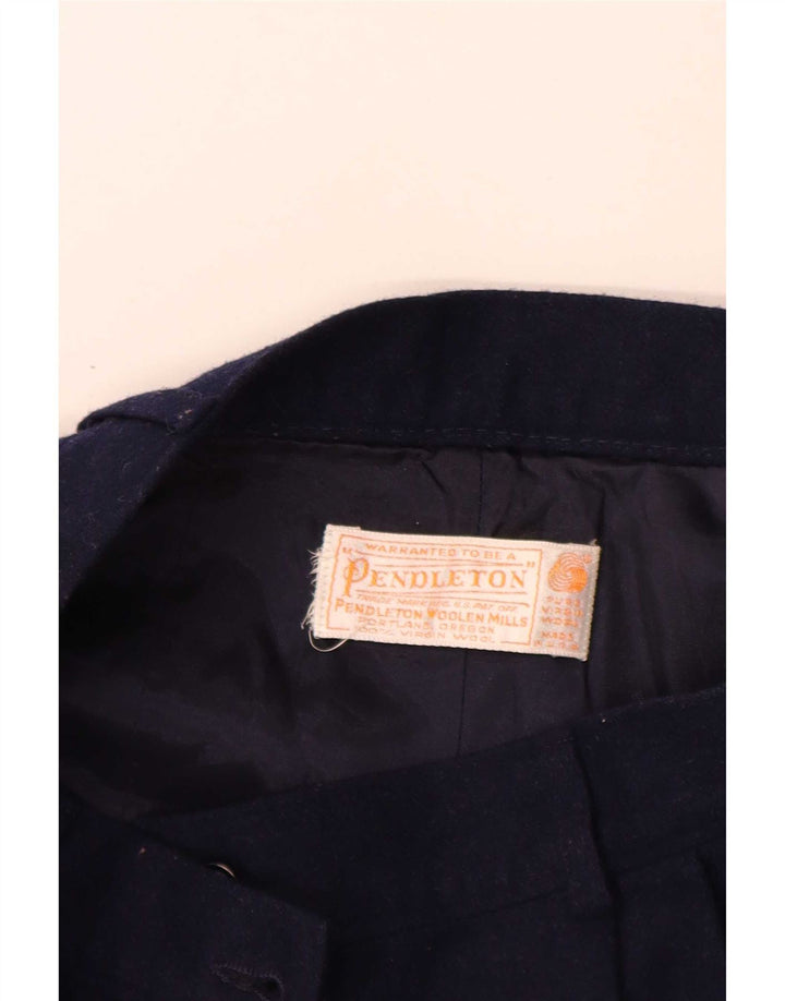 Pendleton Pantalon Chino Femme W26 L32 Laine Vierge Bleu Marine