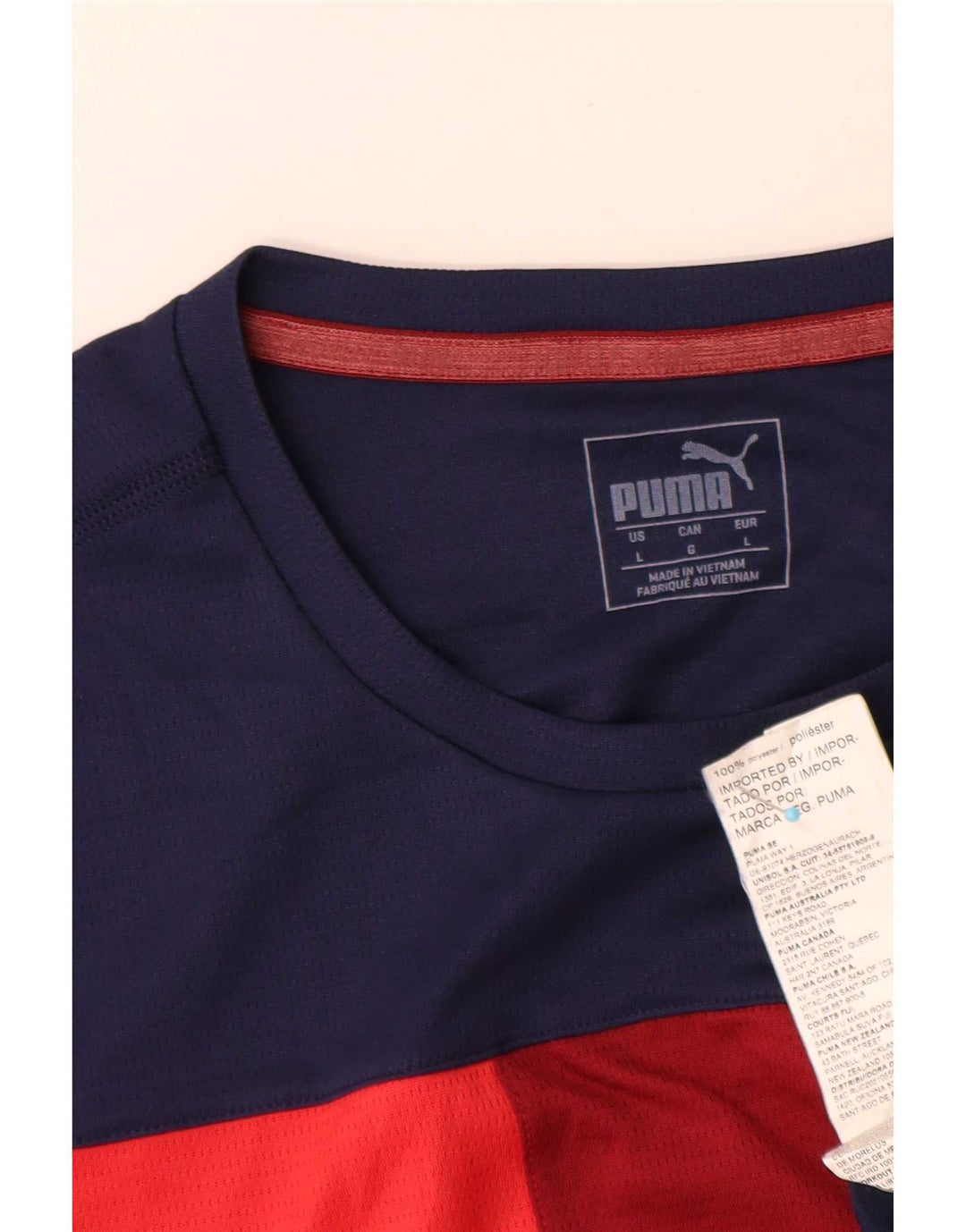Puma T-Shirt Homme Haut Large Bleu Marine Colorblock Polyester