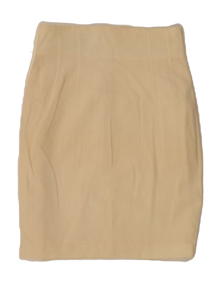 VINTAGE Womens Pencil Skirt IT 44 Medium W27  Yellow Wool Vintage Vintage and Second-Hand Vintage from Messina Hembry 
