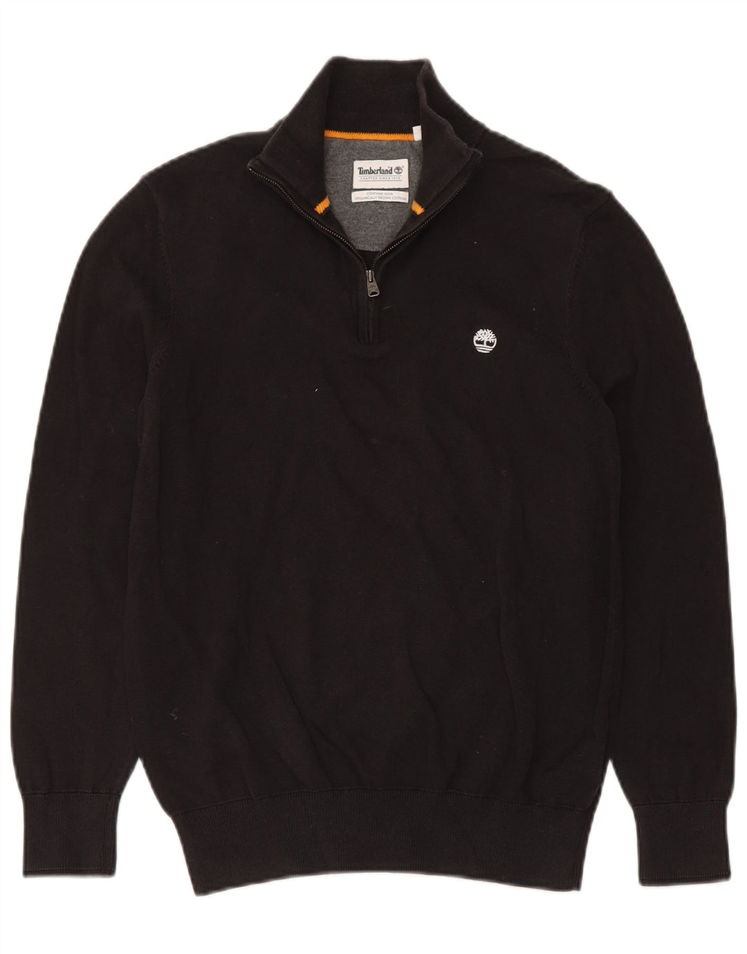 Timberland Pull à col zippé pour homme Petit coton noir