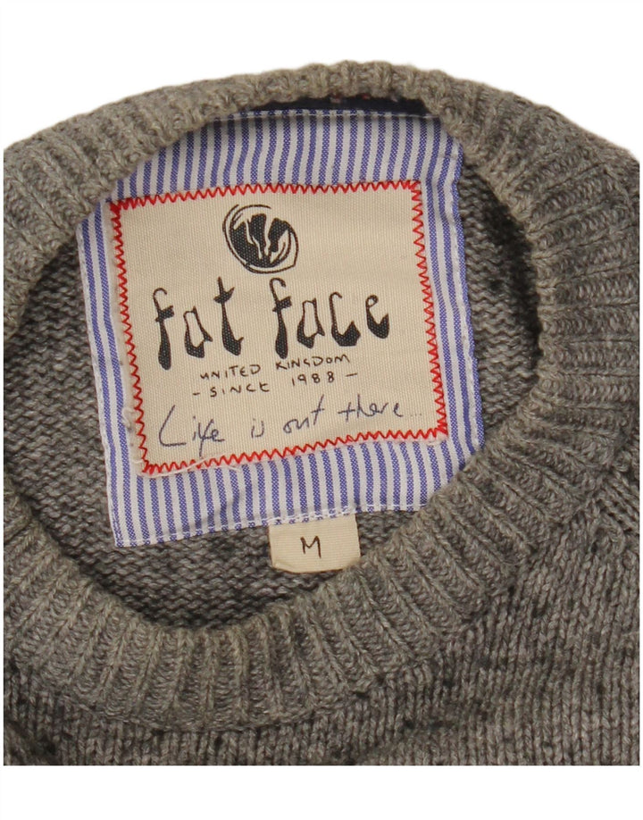 Fat Face Pull Col Ras du Cou Homme Rayé Gris Moyen