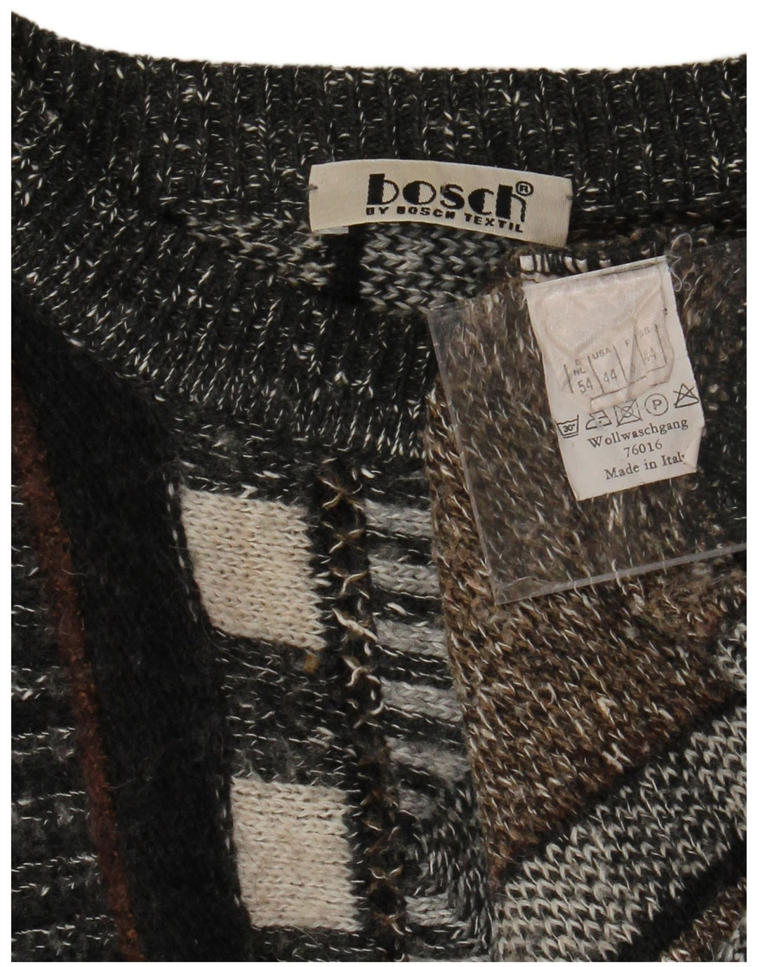 VINTAGE Pull ras du cou pour homme UK 44 XL rayé multicolore