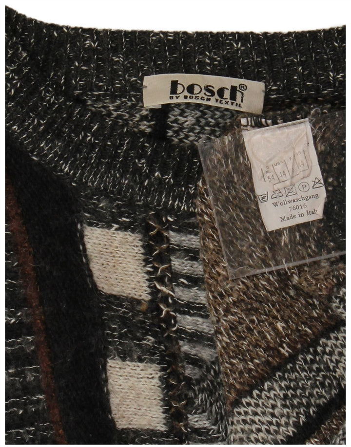 VINTAGE Pull ras du cou pour homme UK 44 XL rayé multicolore