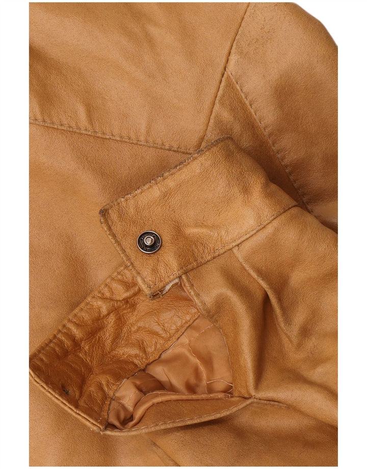 veste en cuir homme vintage UK 36 Petit Marron