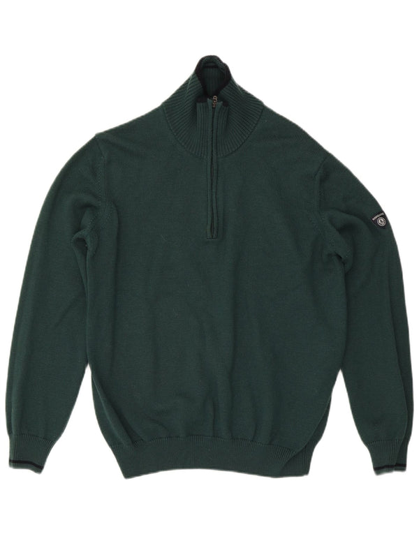 Navigare Pull col zippé pour homme XL en laine verte