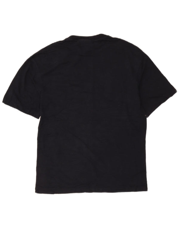 Zara Mens Graphic T-Shirt Top Small Navy Blue Cotton