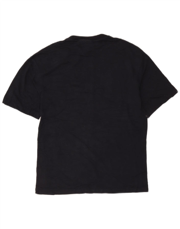 Zara Homme Graphic T-Shirt Top Petit Bleu Marine Coton