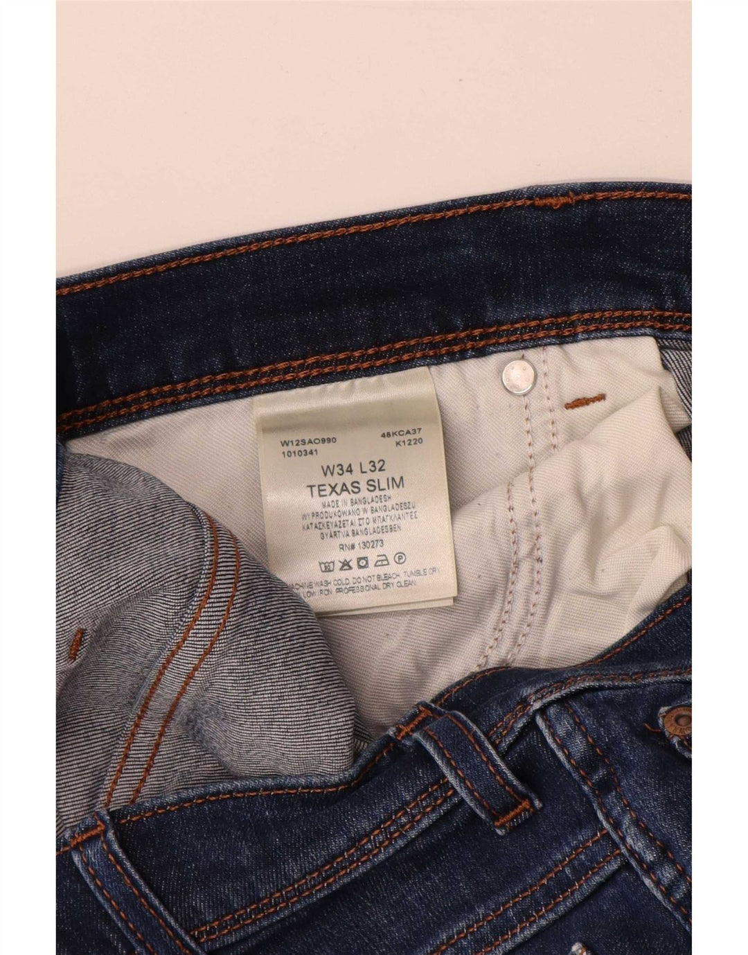Wrangler Jean Slim Texas Homme W34 L32 Bleu Coton