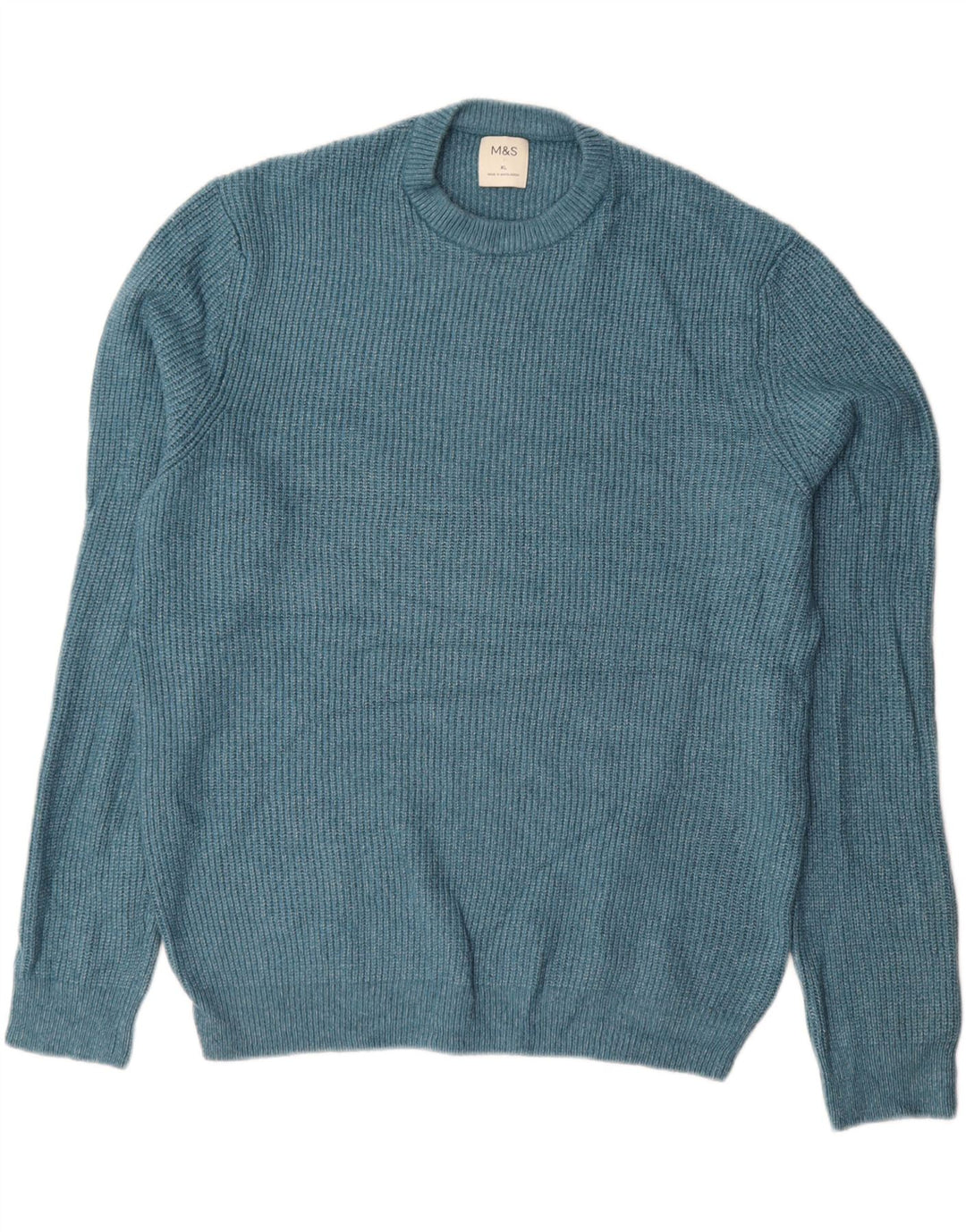 MARKS & SPENCER Pull Col Ras du Cou XL Homme Bleu Polyamide