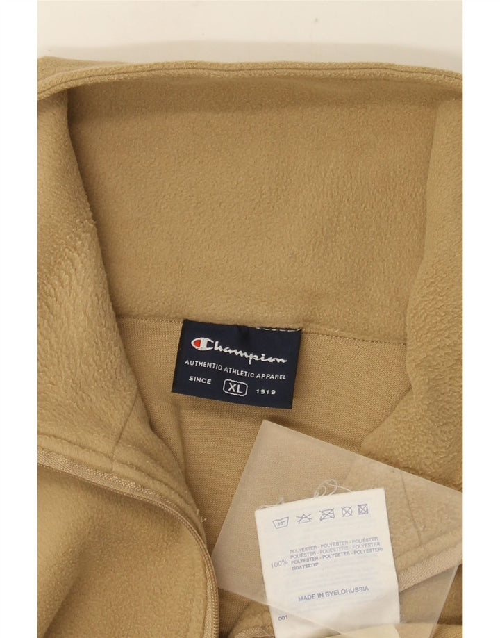 Champion Pull polaire à col zippé pour homme XL Beige Polyester