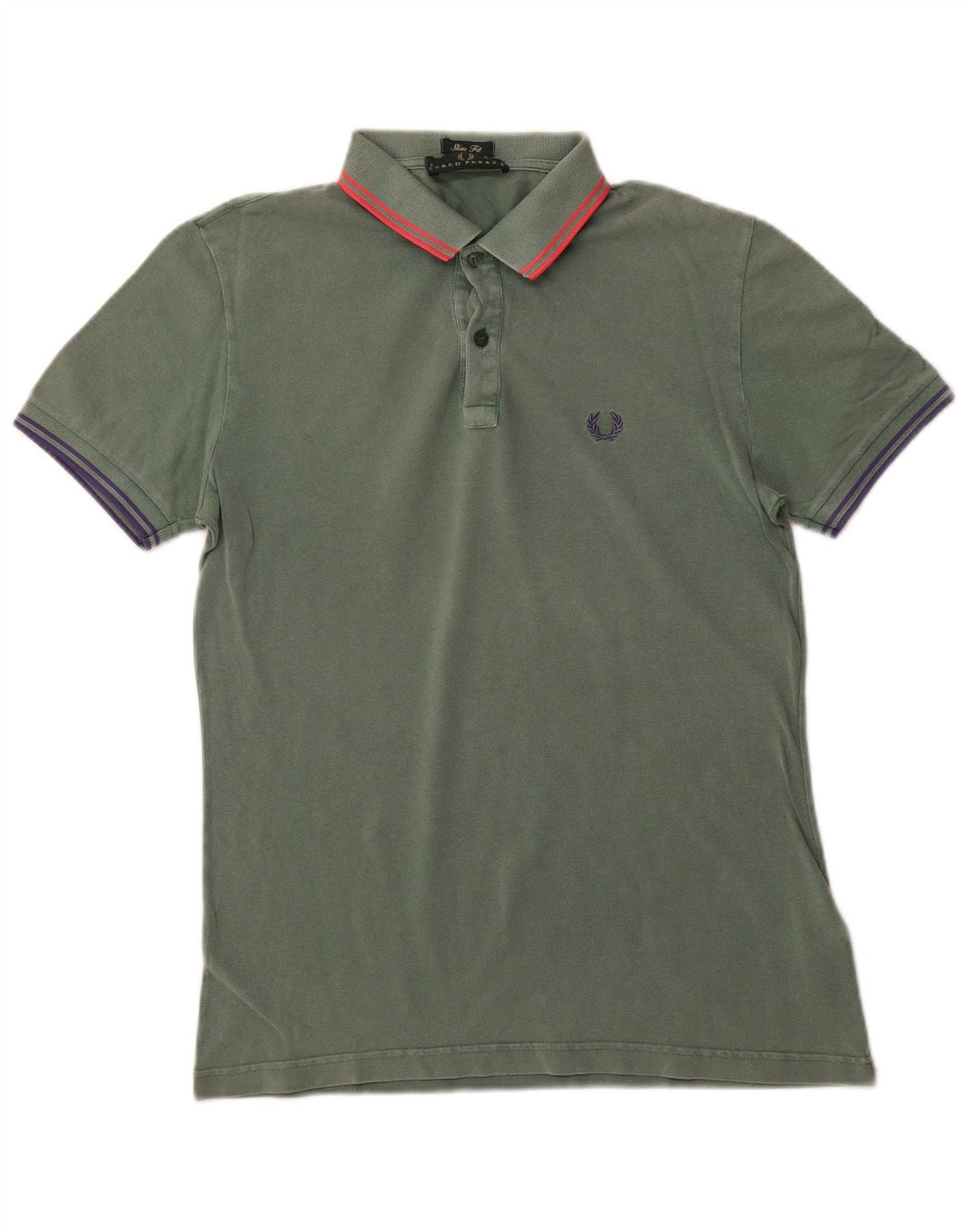 FRED PERRY Polo Slim Fit Homme Petit Vert Coton
