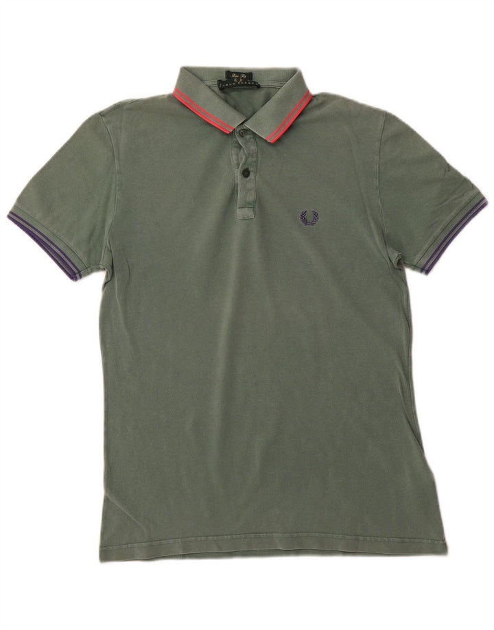 FRED PERRY Polo Slim Fit Homme Petit Vert Coton