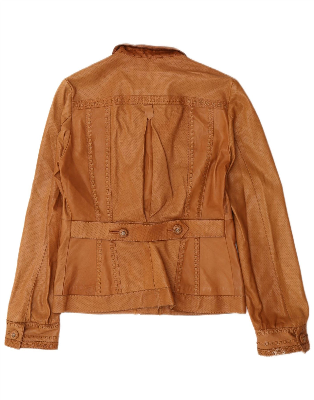 Veste en cuir femme vintage IT 44 Cuir marron moyen