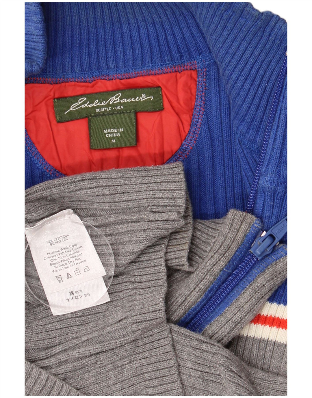 Eddie Bauer Cardigan pour femme en coton color block Bleu moyen UK 12